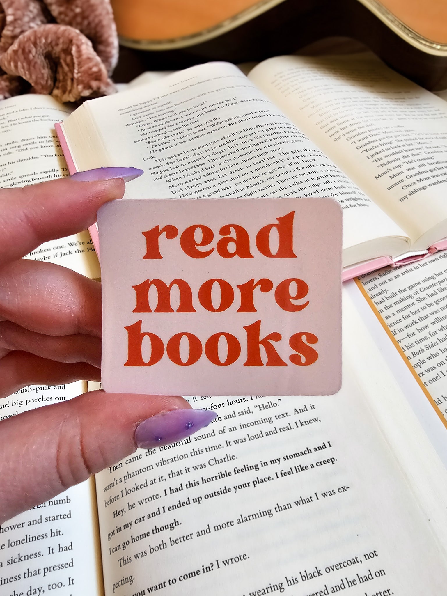 Pink Read More Books Sticker