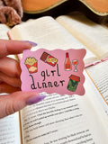 Girl Dinner Sticker