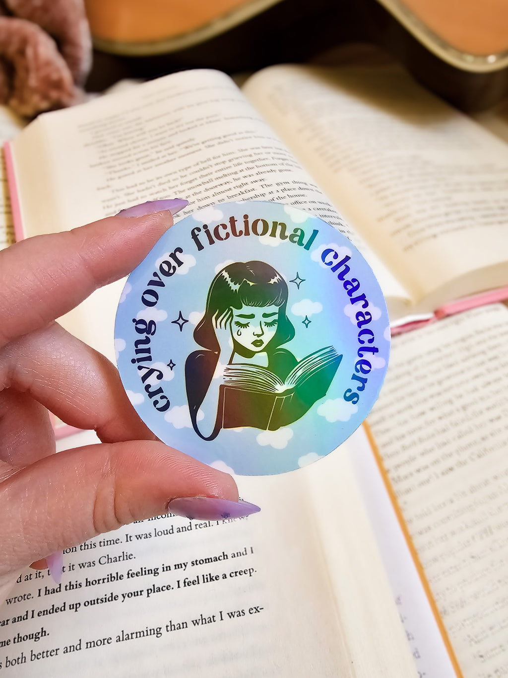 Crying Over Fictional Characters Sticker