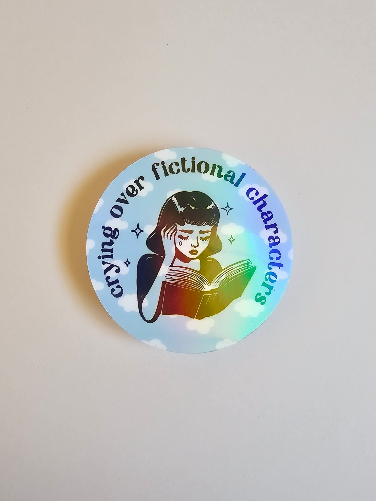 Crying Over Fictional Characters Sticker