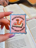 Bookworms Not Brain Worms Sticker