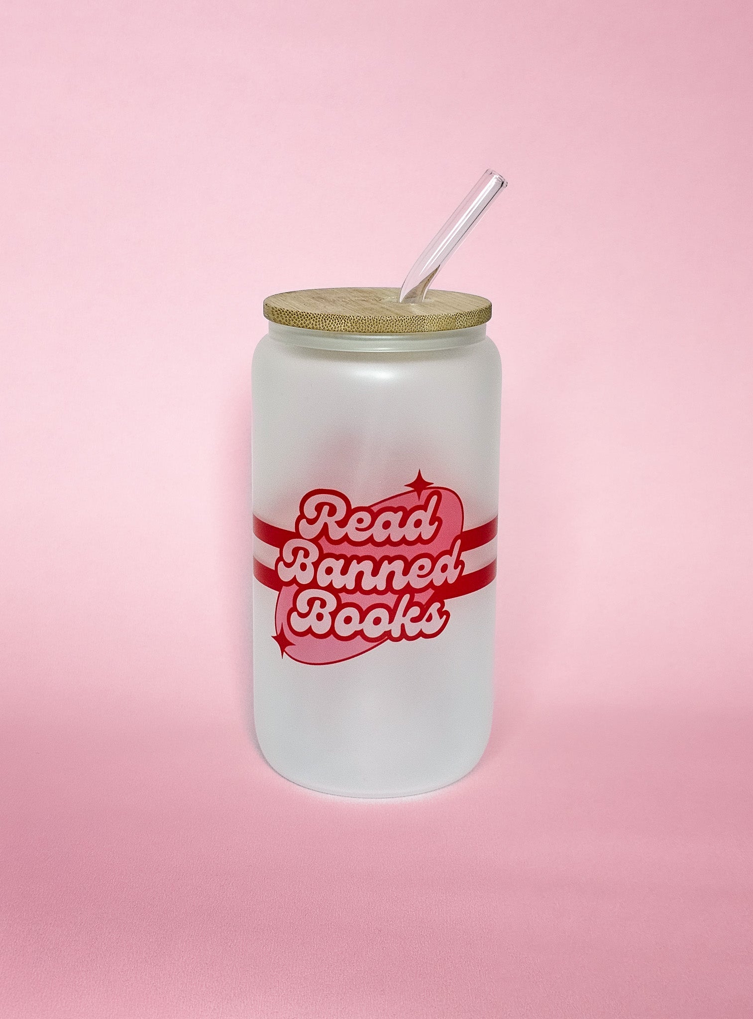 Retro Banned Book Can Glass